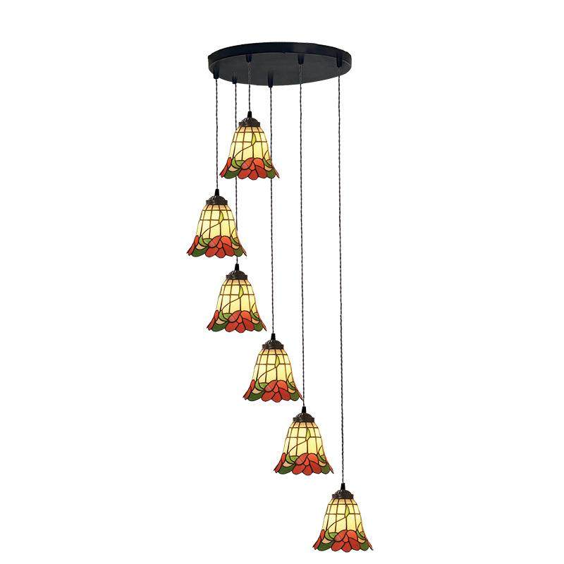 厂家直销 7寸帝凡尼蔓藤红花别墅复式楼loft旋转楼梯手工六头吊灯,农机/农具/农膜,播种栽苗器/地膜机,淘宝优惠券,粉丝福利购,淘宝优惠卷