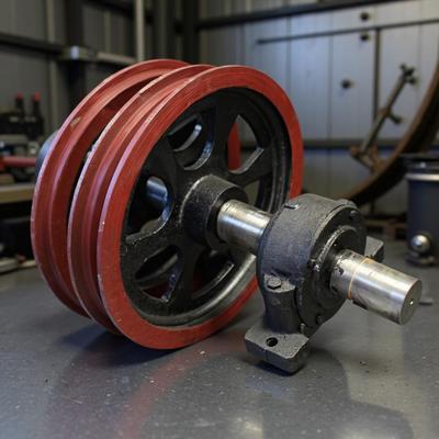 1.6米游动天轮 煤矿天井提升单槽铸造绳轮 立井固定天轮现货直发