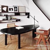 轻奢创意设计师办公桌极简全实木书桌时尚 会议桌个性 电脑桌工作台