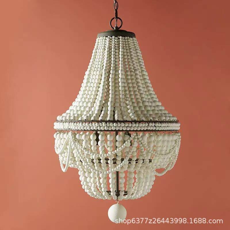 美式乡村复古客厅吊灯卧室北欧儿童房复式楼餐厅蜡烛双层木珠,鲜花速递/花卉仿真/绿植园艺,割草机/草坪机,淘宝优惠券,粉丝福利购,淘宝优惠卷