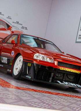 金丽方1901-411仿真R34改装版合金跑车模型汽车摆件玩具车