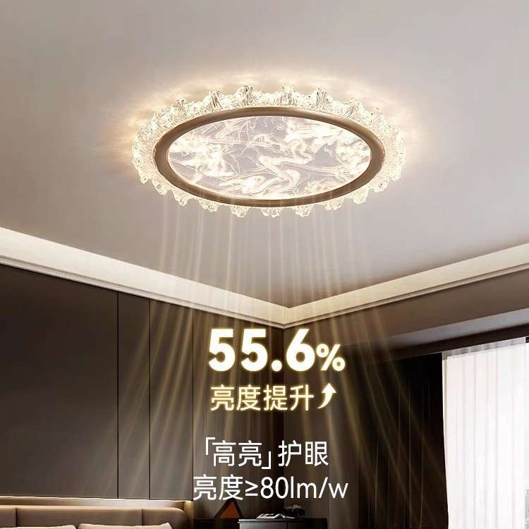 2025主卧室吸顶灯全光谱护眼意式水晶设计感感轻奢主卧房间灯