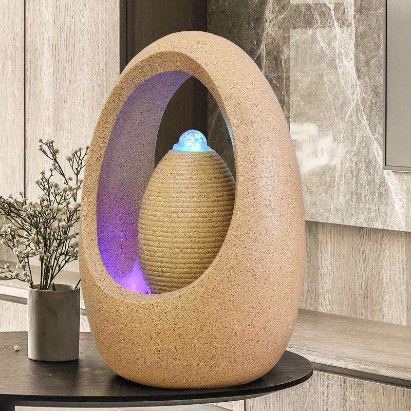 欧式假山流水喷泉招财加湿器客厅办公室内招财落地摆件水景装饰品