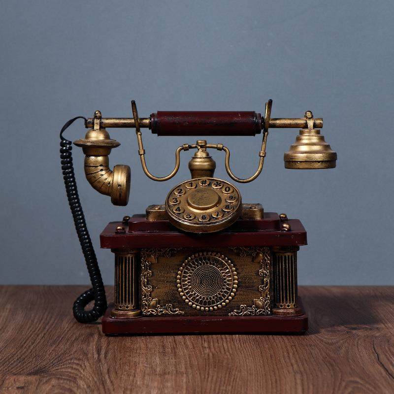 复古民国电话机模型摆件客厅家居酒吧老式怀旧创意工艺品装饰摆设
