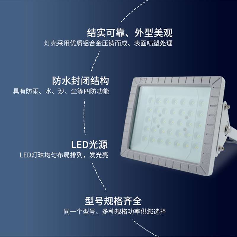 方形系列防爆泛光灯铝合金外壳芯片驱动电源免维护照明灯led灯
