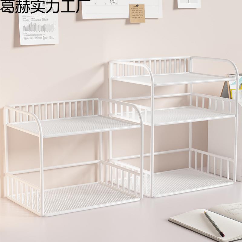 桌上书架桌面置物架办公桌收纳餐桌宿舍书桌多层小层架工位分层柜