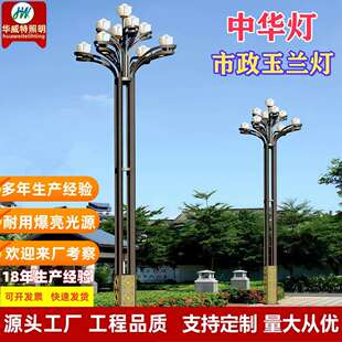 玉兰灯厂家八叉九火LED中华路灯户外道路照明广场大型高杆景观灯