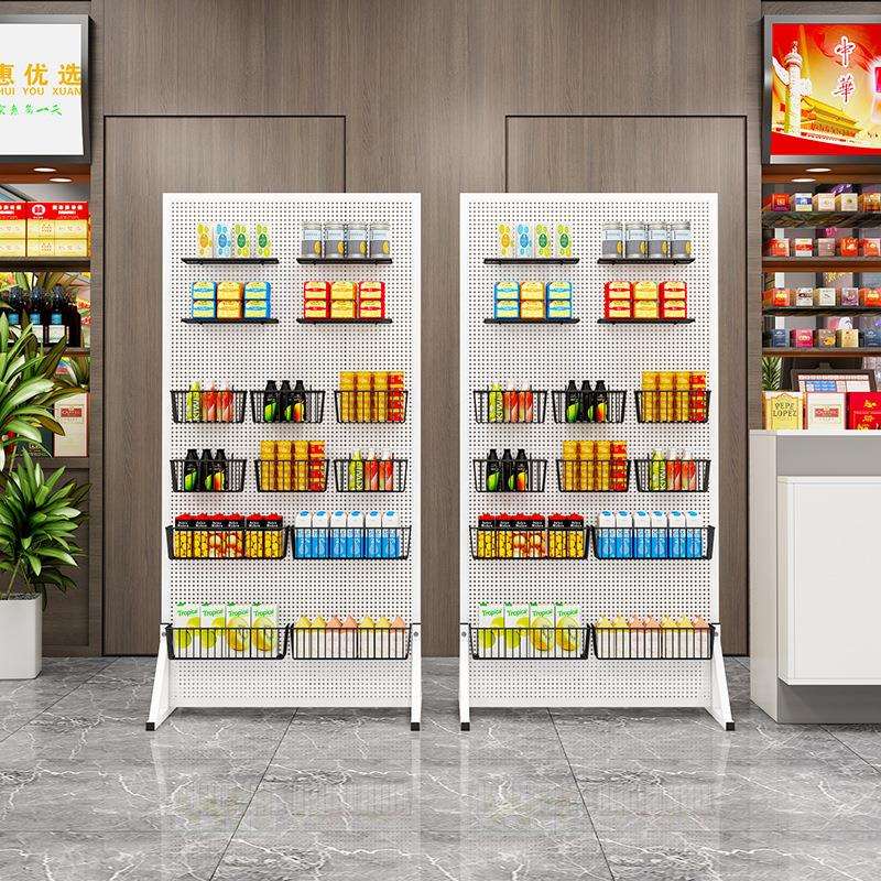 KI9S落地洞洞板带轮子饰品袜子展览挂货架五金工具置物架收纳配件