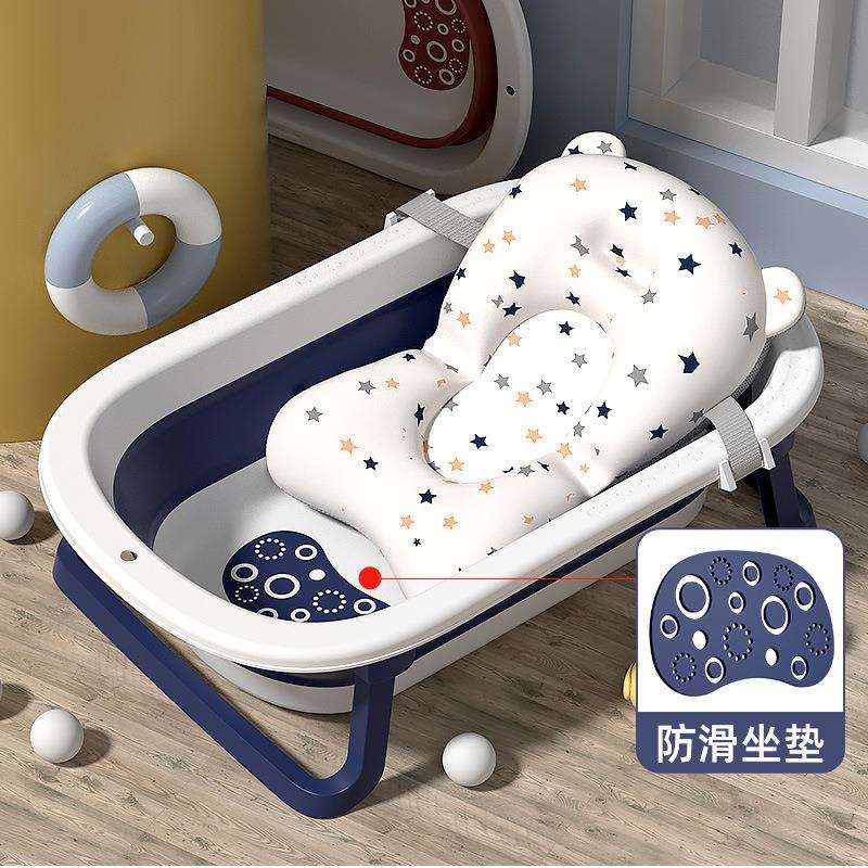 婴儿洗澡盆浴盆宝宝可折叠幼儿坐躺大号浴桶小孩家用新生儿童用品