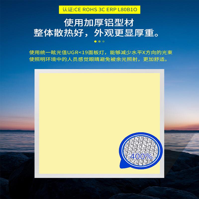 UGR19LED面板灯 不黄变LED亚克力导光板平板灯工厂 质保5年