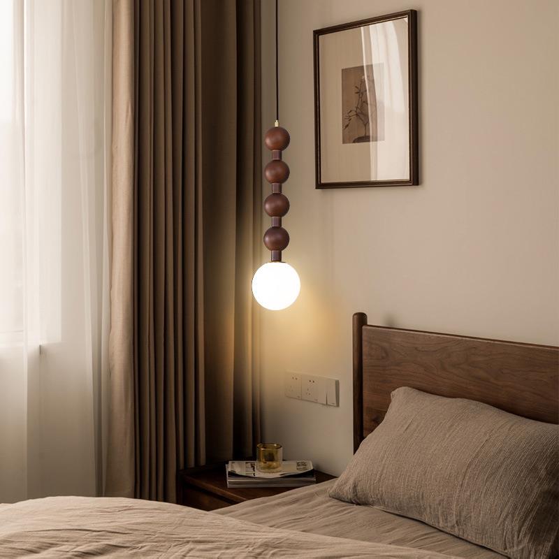 法式中古卧室床头小吊灯美式复古餐厅吧台实木诧寂风餐桌葫芦长线