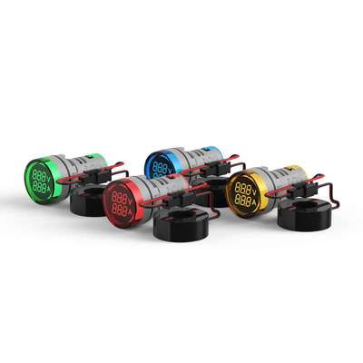 交流数显电压电流双显表信号灯AD16-22VAM小型LED圆形仪表