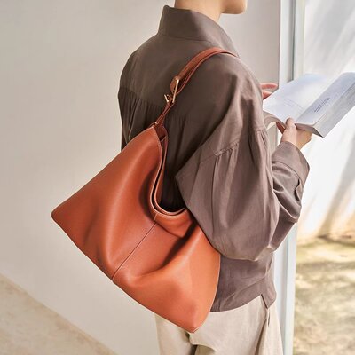 德菲茜茜【朱洁静同款】围裹hobo托特包大容量通勤包