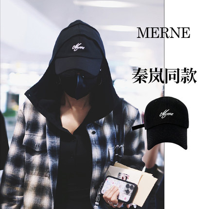 秦岚同款MERNE棒球帽女纯棉显脸小加深帽檐鸭舌帽休闲新款