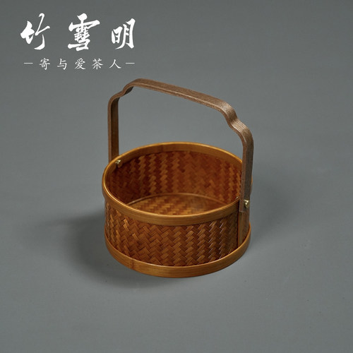 竹编大漆果盘果篮桌面点心篮子盘