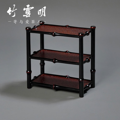 竹雪明筇竹茶具收纳展示架