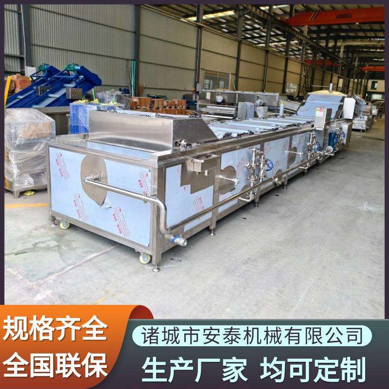豆角清洗漂烫烘干流水线设备 黄桃罐头全自动预煮机 青花椒杀青机