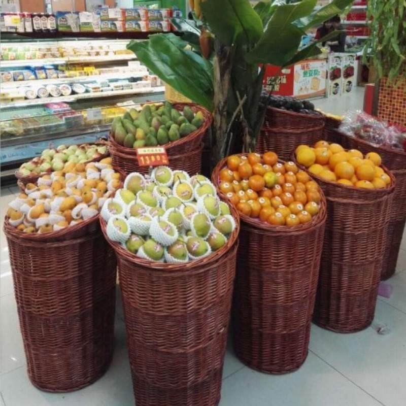 精美堆头水果摆台筐编织摆放藤编藤筐展示竹超市水果店商用收纳筐,电子元器件市场,集成电路（IC）,淘宝优惠券,粉丝福利购,淘宝优惠卷