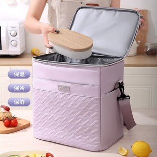 日本新款保温包大容量户外手提午餐包背跨饭盒袋野餐冷藏户外便携