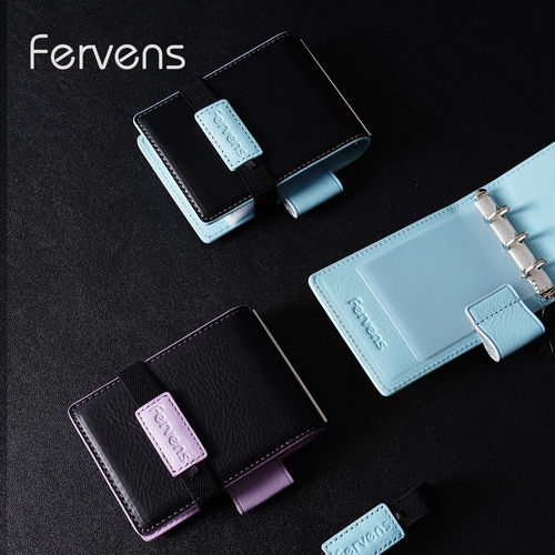 Fervens进口牛皮3孔活页日记本