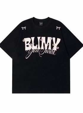 Fudge Pink 2025夏季新品美式复古可爱辣妹简约宽松短袖T恤