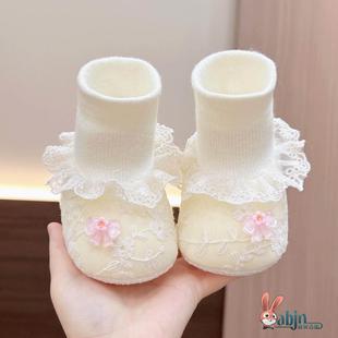 12个月公主鞋 1岁女宝宝夹棉保暖软底防掉薄面6 袜2 春秋冬婴儿鞋