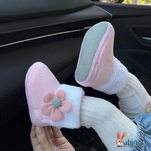 婴儿鞋 子0 女宝宝学步棉鞋 12个月不掉新生 1岁软底步前鞋 秋冬季