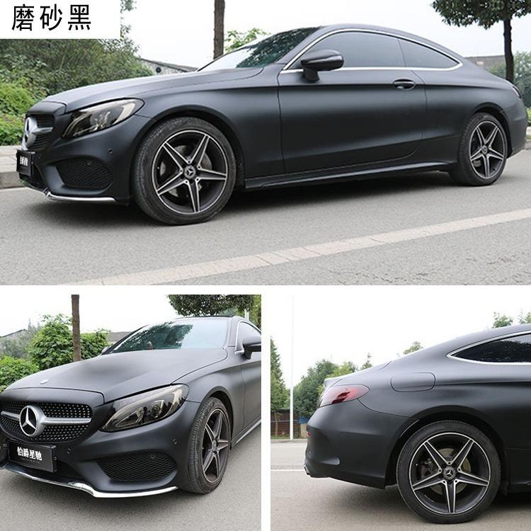 纯黑色系列汽车改色膜磨沙钢琴高亮哑面亮面全车身贴膜工厂价