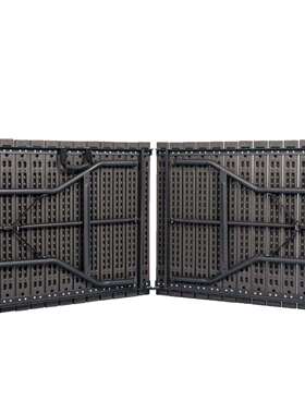 66英寸 对折木纹塑料桌 166cm长方形塑料餐桌 户外宴会折叠桌