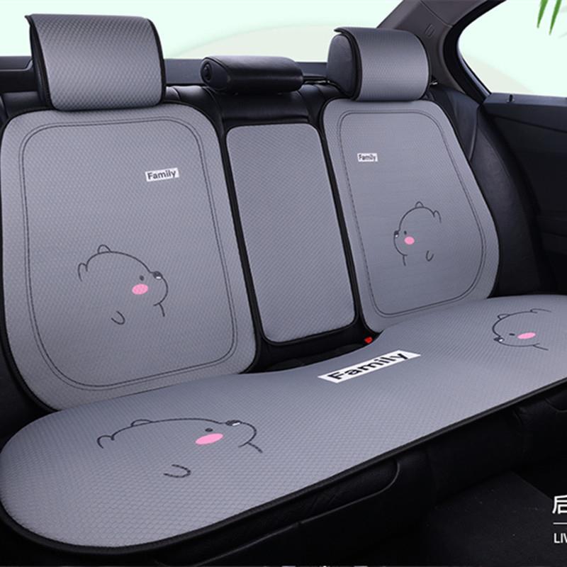 T9U夏季汽车坐垫冰丝凉垫卡通可爱女透气蜂窝通风