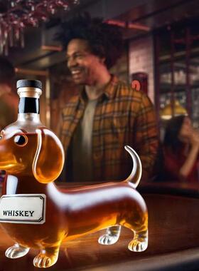 跨境新款Dachshund Dog Whiskey Bottle腊肠狗威士忌瓶