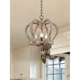 欧法美式复古原木设计师客厅吊灯复式楼田园民宿高级茶室吸顶灯饰