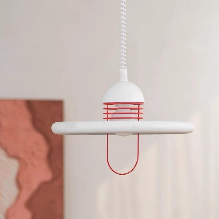 多巴胺可伸缩餐厅吧台吊灯设计师创意可调节彩色奶油风极简飞碟灯