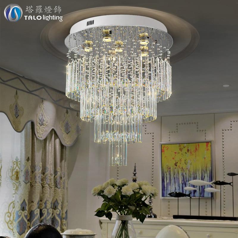 圆形多层客厅吸顶灯 现代简约LED水晶灯创意卧室餐厅书房走廊吊灯