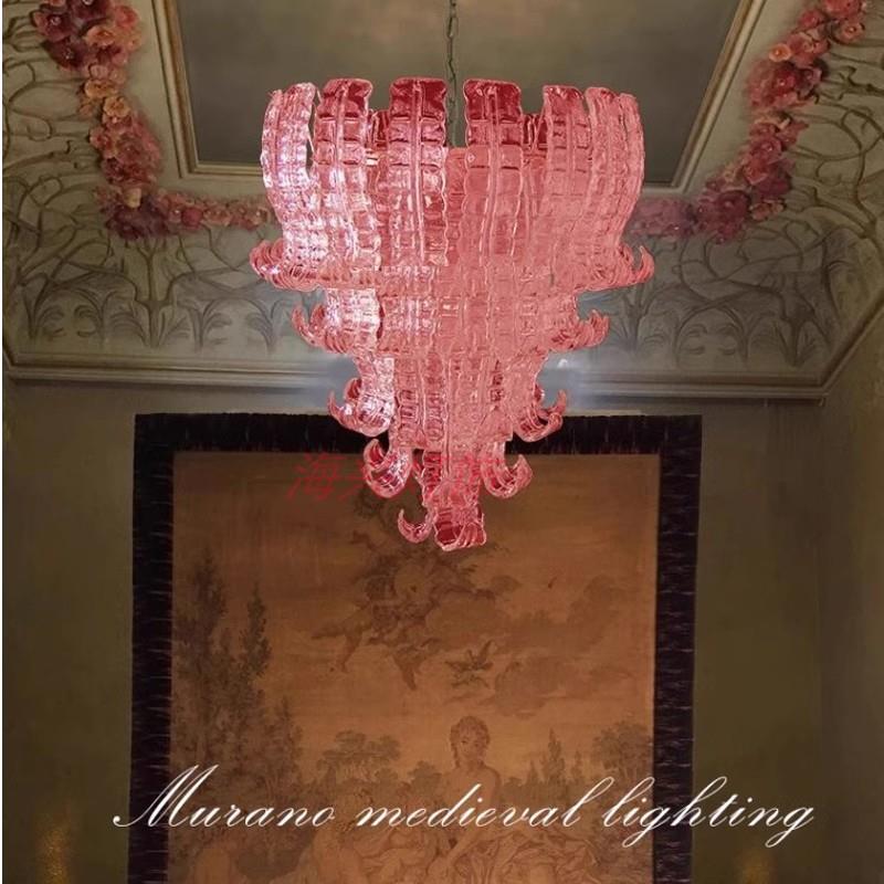 法式中古客厅吊灯轻奢复古设计师款别墅楼梯水晶玻璃卧室餐厅吊灯