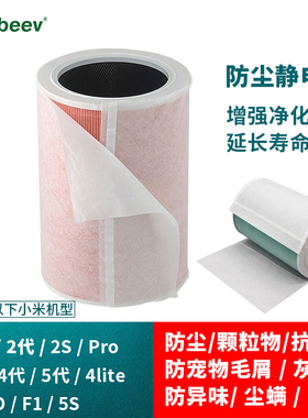 适配小米空气净化器滤芯静电棉123代2S/4Pro初效防尘F1/5S/4lite