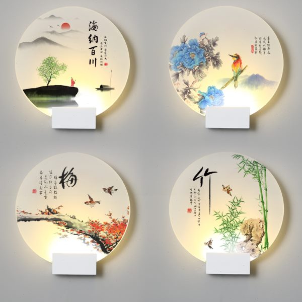 床头灯卧室壁灯客厅2022灯背景墙楼茶新款中式创意简约现代过道灯