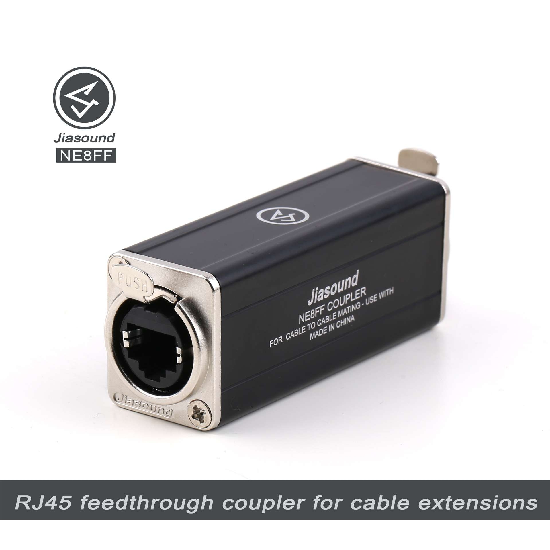 Jiasound 网线双通耦合器RJ45网络对接转换器电缆延展连接器NE8FF