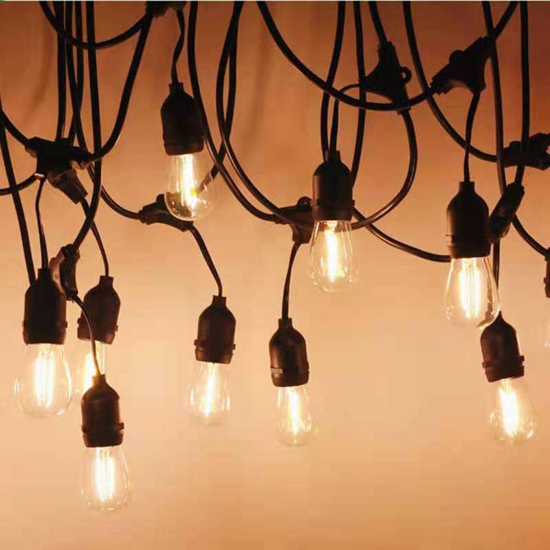 LED户外灯串联线酒吧布置庭院节日装饰灯E27复古婚礼现场花园装饰
