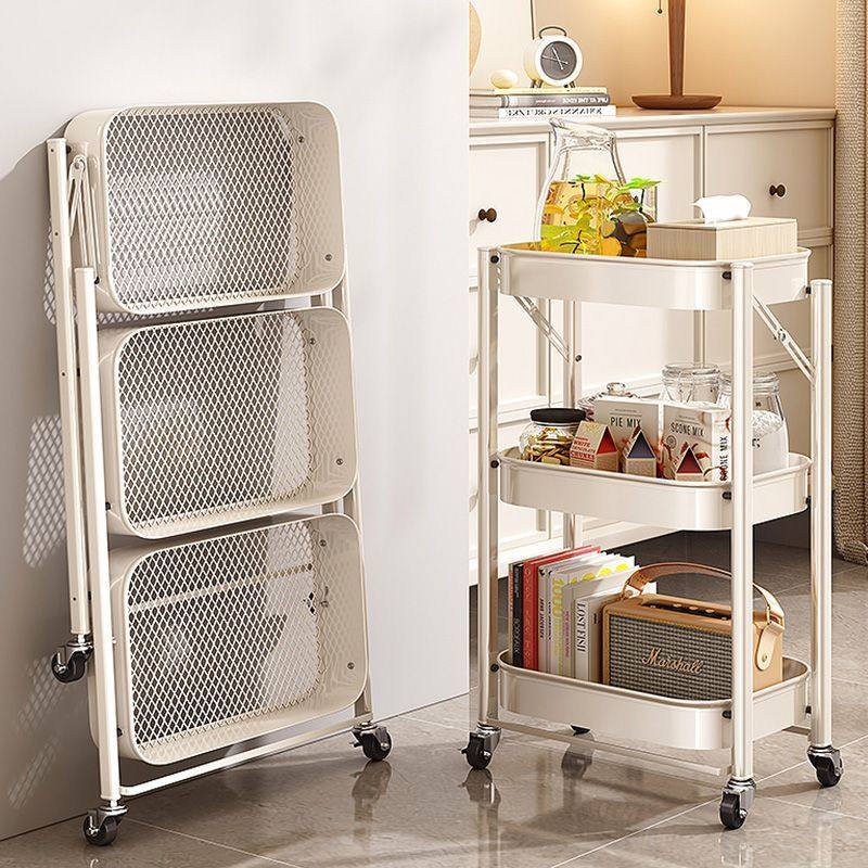 免安装折叠收纳小推车厨房浴室卫生间置物架落地可移动零食杂物架
