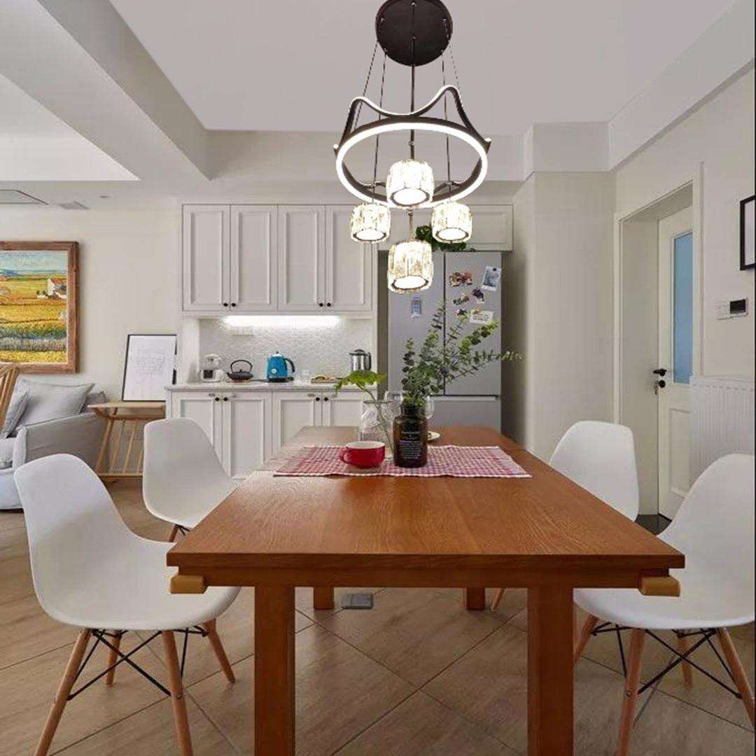 餐厅吊灯饭厅灯圆形现代简约家用 大气水晶餐桌餐吊灯led吧台个性