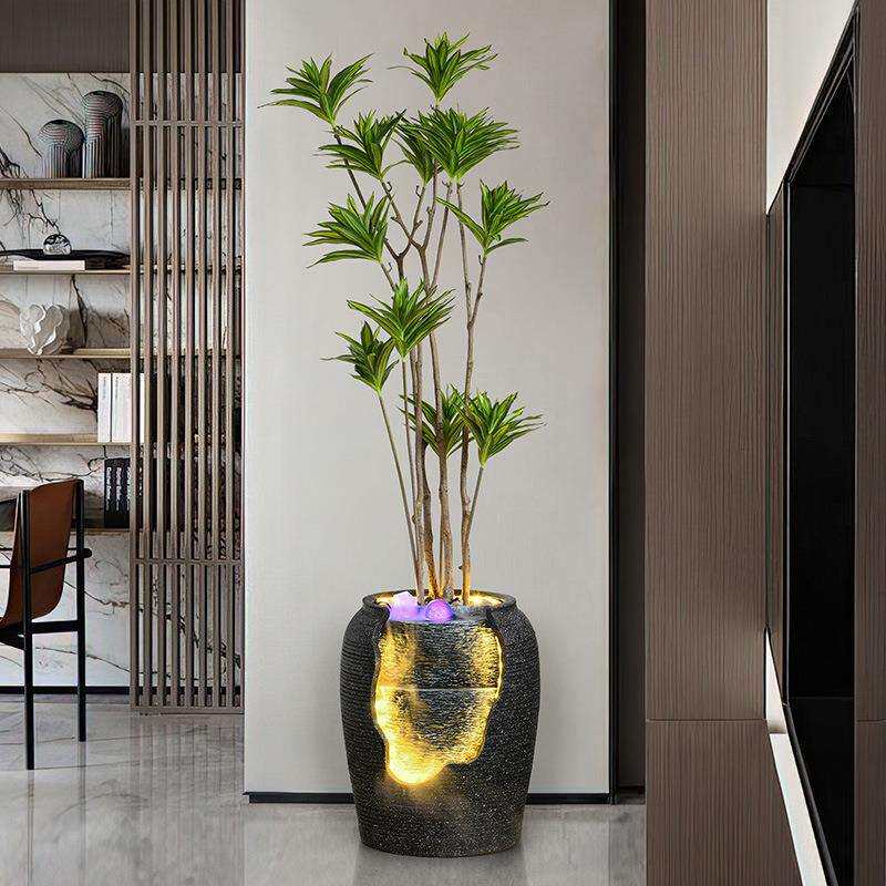 欧式流水喷泉客厅风水轮循环水加湿器客厅景观装饰品招财落地摆件