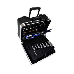 泛沃克02LB012黑色ABS拉杆箱72件套电讯工具套装 多插袋设计工具箱