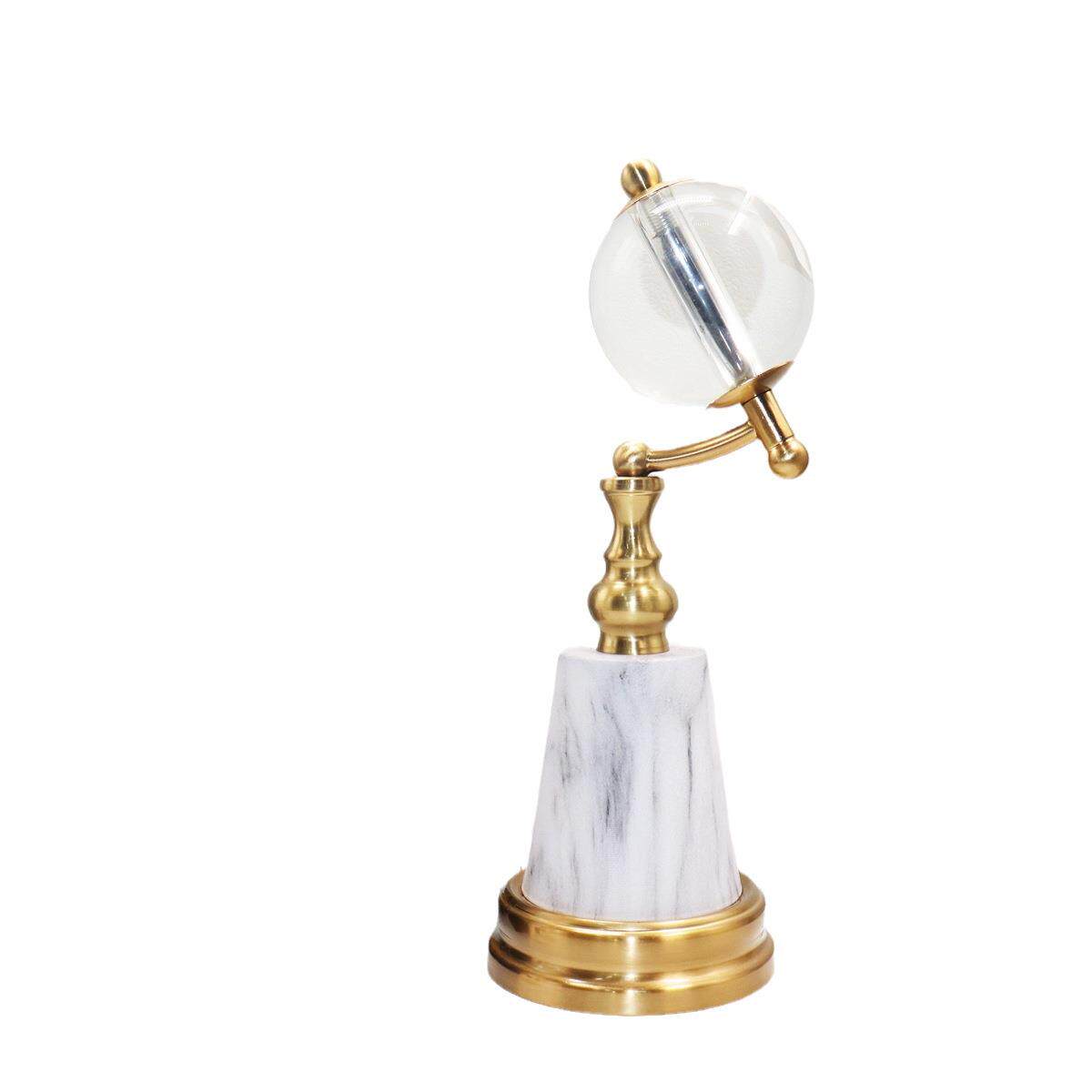 家居饰品地球仪摆件水晶玻璃球水晶球书桌办公室软装饰品摆设客厅