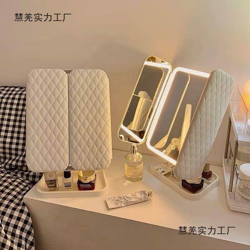 LED台式化妆镜二合一体贝壳三面收纳盒折叠梳妆镜可调节镜子双开,农机/农具/农膜,播种栽苗器/地膜机,淘宝优惠券,粉丝福利购,淘宝优惠卷