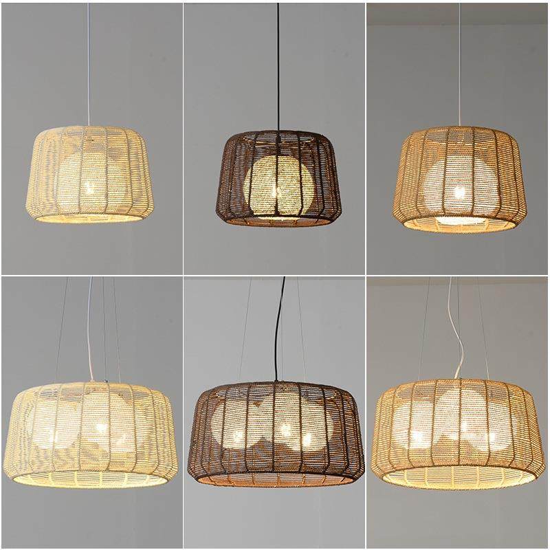 灯简约餐厅吊灯麻绳编织现代卧室创意个性阳台日式温馨北欧圆形灯,电子元器件市场,集成电路（IC）,淘宝优惠券,粉丝福利购,淘宝优惠卷