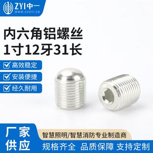 内六角铝螺丝1寸12牙31长轻载型弹簧柱塞 不锈钢带螺纹型弹顶珠
