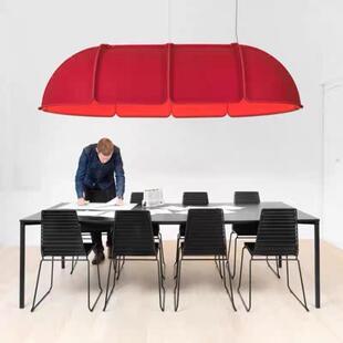 北欧设计师吸音降噪毛毡灯创意桌球室灯轻奢办公室餐厅长条形吊灯