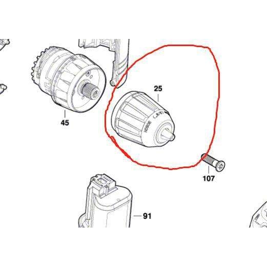 充电钻GSR120LI/GSR12V30无钥匙钻夹头原装配件无钥匙自紧