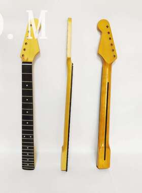 22品ST电吉他琴颈带背中线吉他琴柄玫瑰木指板琴颈黄色琴柄